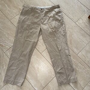 Polo Ralph Lauren Classic Fit Mens Khaki Pants 40X30  4714 Golf Pants Flat Front